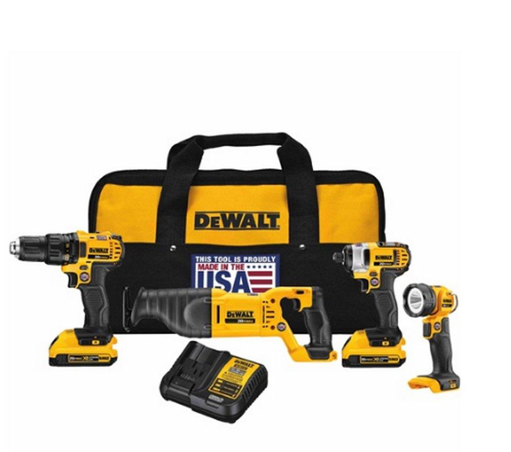 DEWALT Yellow Cordless 4 Tool Kit 