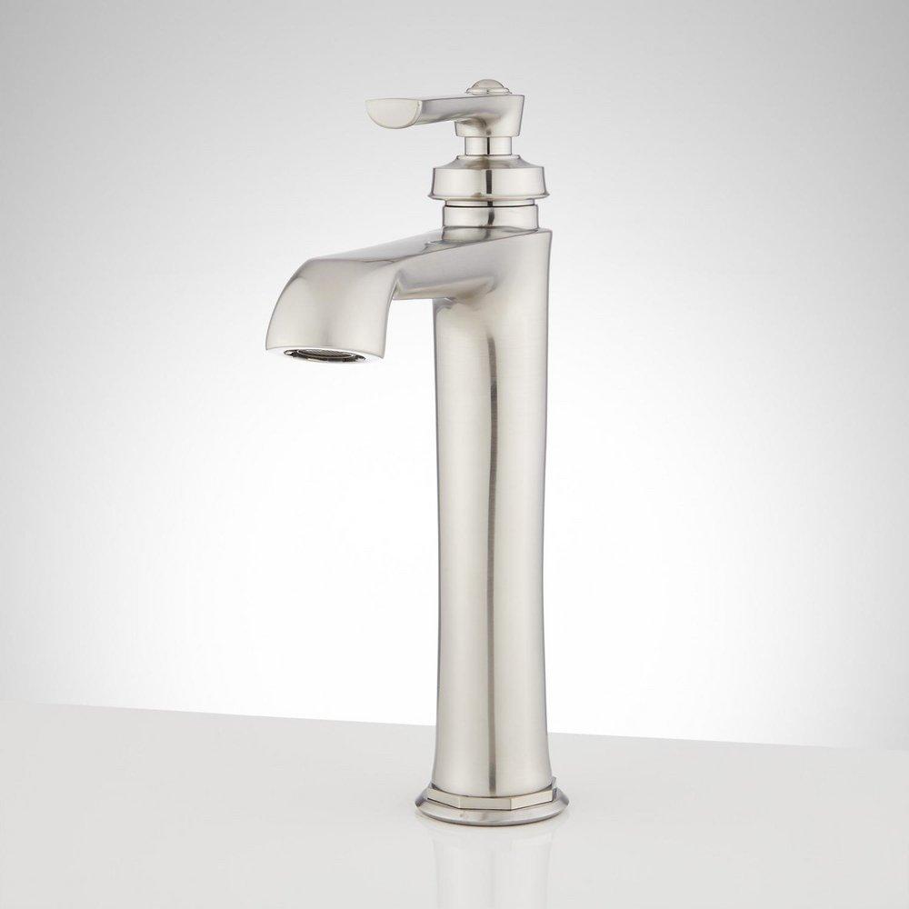 Signature Hardware Brushed Nickel Single Handle Vessel Filler Bathroom Sink Faucet 