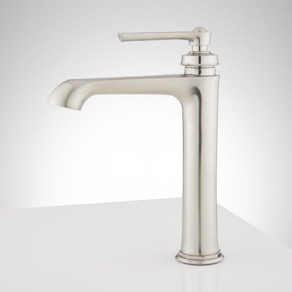 Signature Hardware Brushed Nickel Single Handle Vessel Filler Bathroom Sink Faucet 