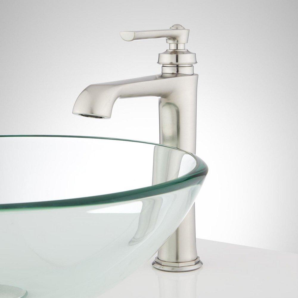 Signature Hardware Brushed Nickel Single Handle Vessel Filler Bathroom Sink Faucet 
