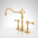 Signature Hardware Brushed Gold Two Handle Widespread Bathroom Sink Faucet 