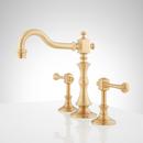 Signature Hardware Brushed Gold Two Handle Widespread Bathroom Sink Faucet 