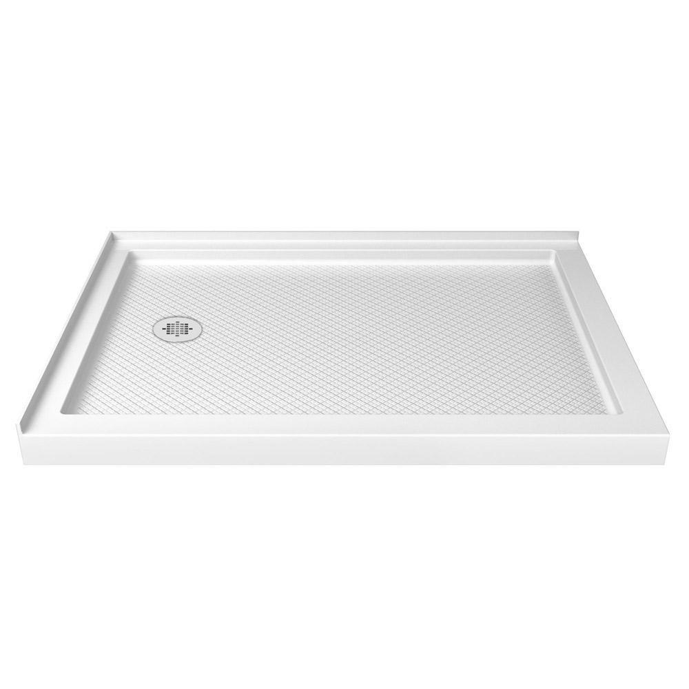 54 in. x 36 in. Shower Base with Left Drain in White 