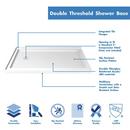 54 in. x 36 in. Shower Base with Left Drain in White 