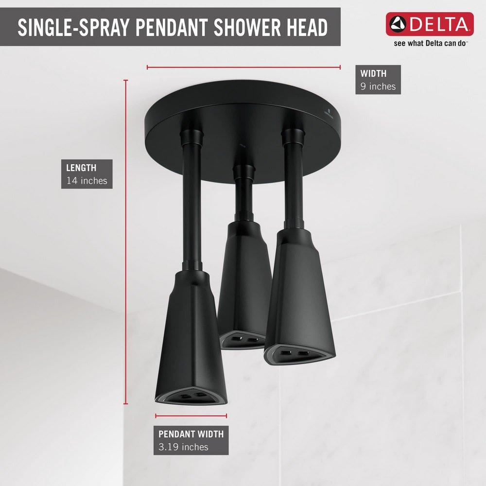 Delta Faucet Matte Black Single Function H2Okinetic&reg; PowerDrench&trade; Spray Showerhead 