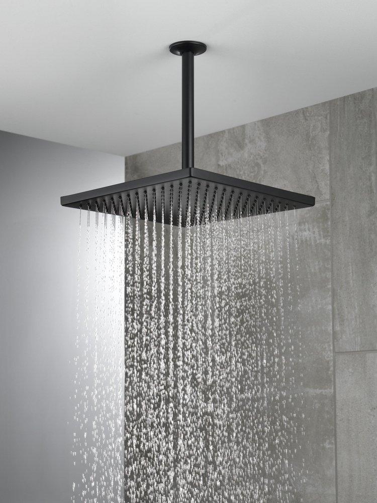 Delta Faucet Matte Black Single Function Rain Showerhead 