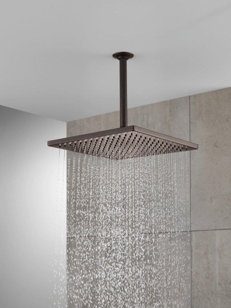 Delta Faucet Matte Black Single Function Rain Showerhead 