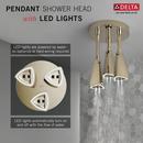 2.5 gpm Pendant Raincan Shower Head with LED Light inPolished Nickel 