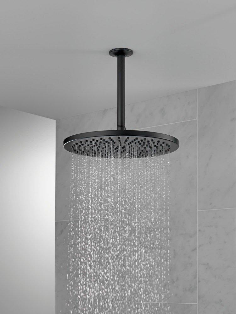 Delta Faucet Matte Black Single Function Soft Rain Showerhead 