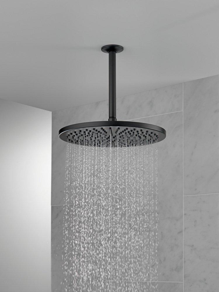 Delta Faucet Matte Black Single Function Soft Rain Showerhead 