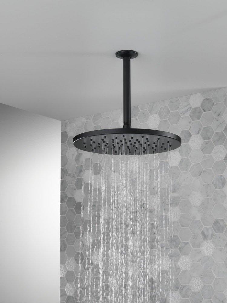 Delta Faucet Matte Black Single Function Rain Showerhead 
