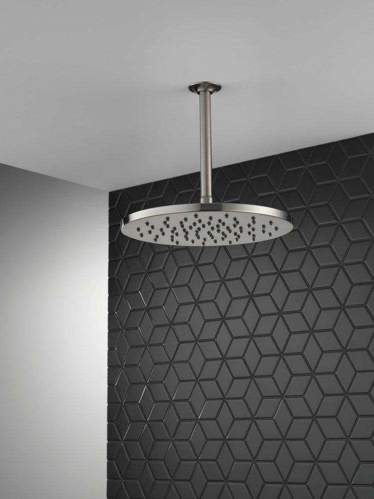 Delta Faucet Matte Black Single Function Rain Showerhead 