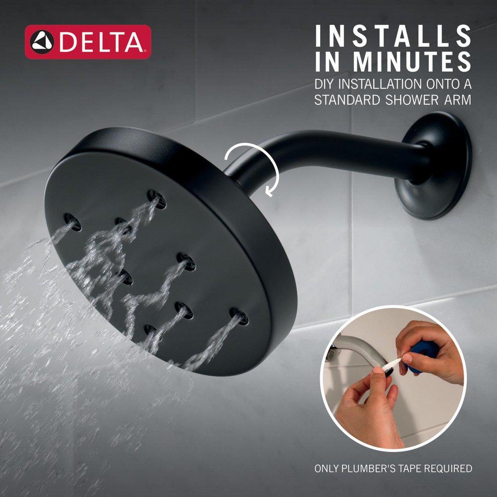 Delta Faucet Matte Black Single Function Drench Showerhead 