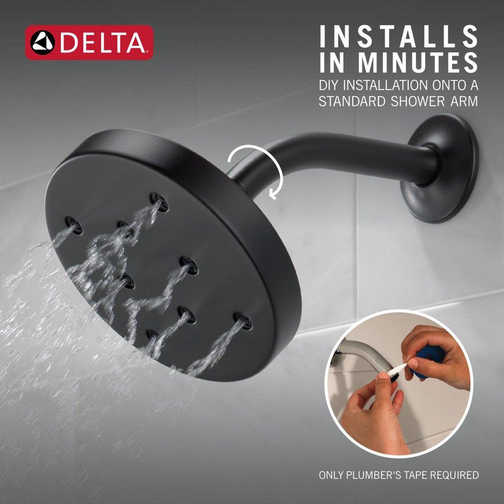 Delta Faucet Matte Black Single Function Drench Showerhead 