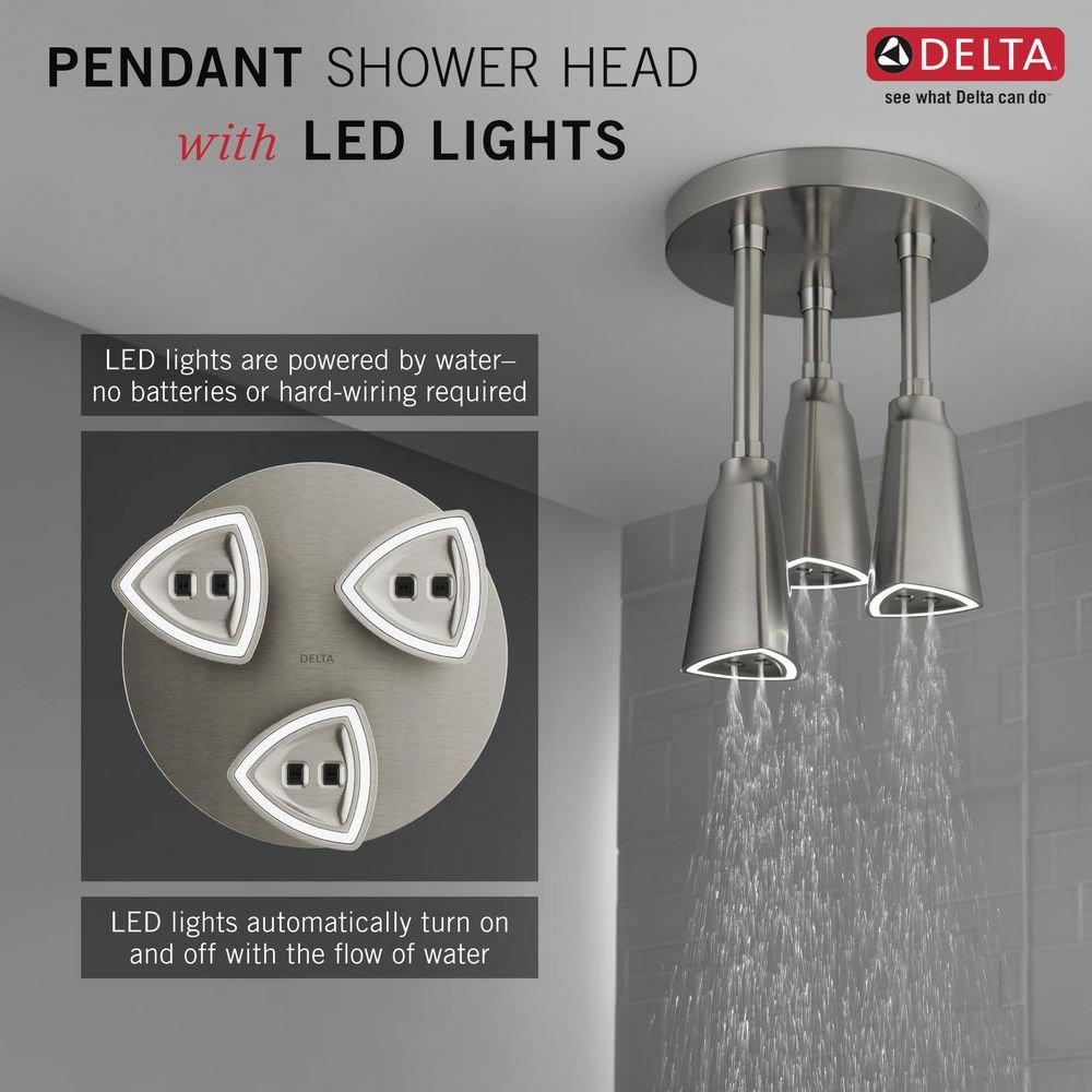Delta Faucet Brilliance Stainless Single Function H2Okinetic&reg; PowerDrench&trade; Spray Showerhead 