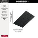 Delta Faucet Matte Black Single Function Rain Showerhead 