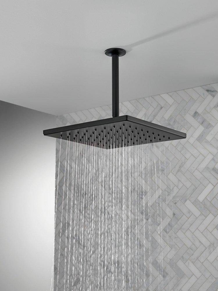 Delta Faucet Matte Black Single Function Rain Showerhead 