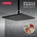 Delta Faucet Matte Black Single Function Rain Showerhead 