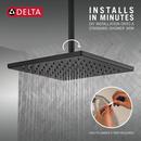 Delta Faucet Matte Black Single Function Rain Showerhead 