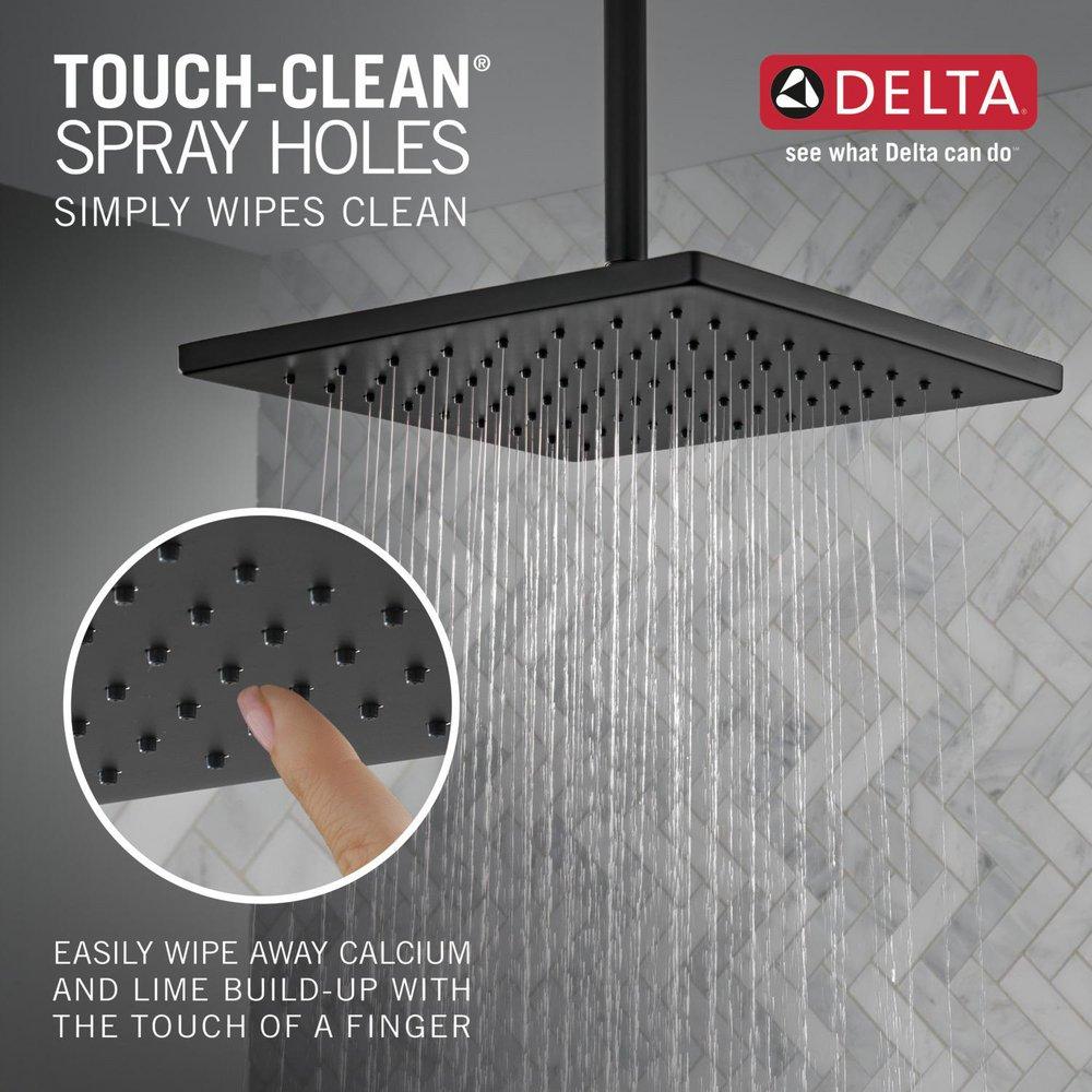 Delta Faucet Matte Black Single Function Rain Showerhead 