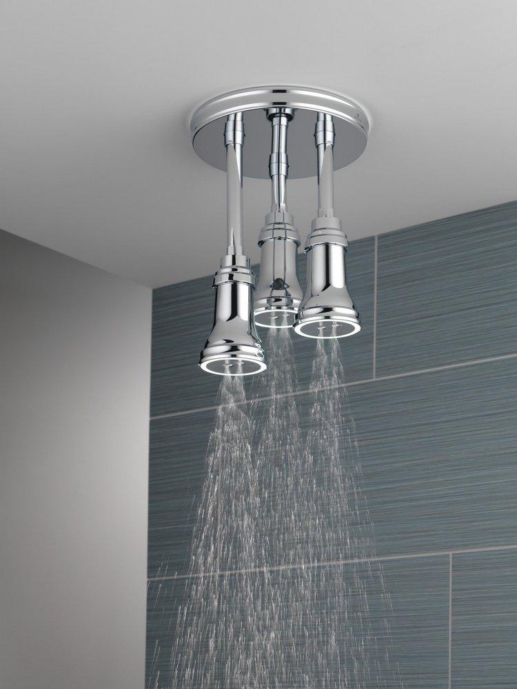 2.5 gpm Pendant Raincan Shower Head with LED Light inChrome 