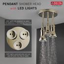 2.5 gpm Pendant Raincan Shower Head with LED Light inPolished Nickel 