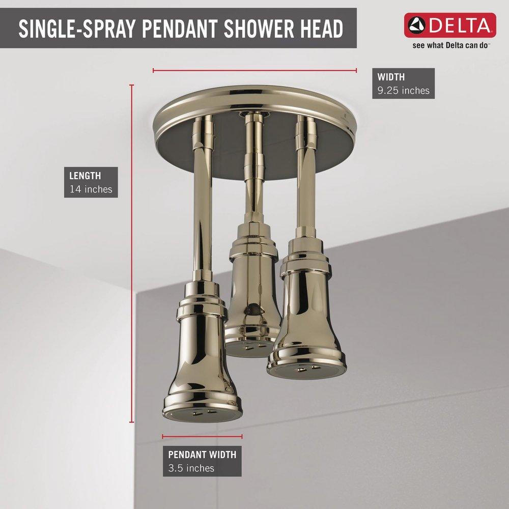 2.5 gpm Pendant Raincan Shower Head with LED Light inPolished Nickel 
