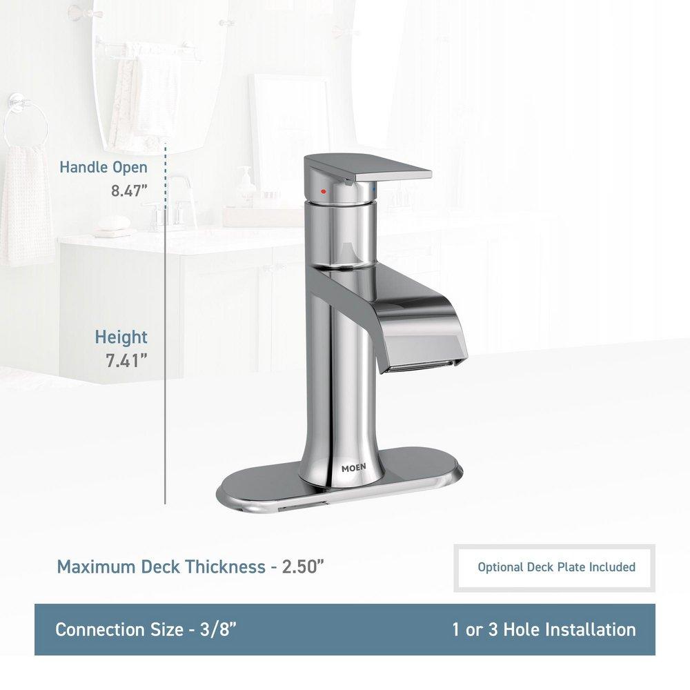 Moen Matte Black Single Handle Monoblock Bathroom Sink Faucet 