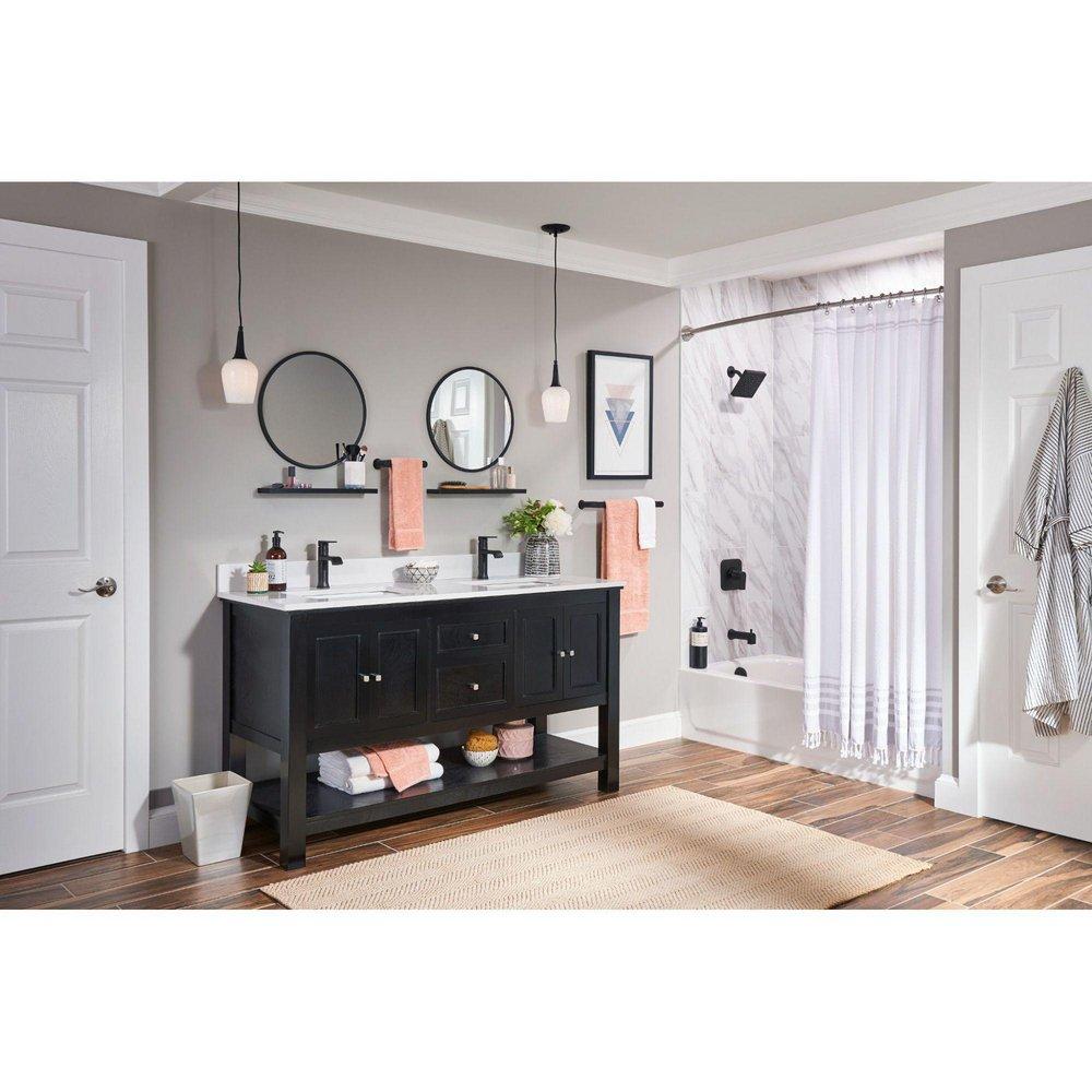 Moen Matte Black Single Handle Monoblock Bathroom Sink Faucet 