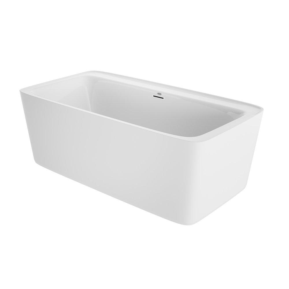 JACUZZI® White 67 x 34 in. Soaker Freestanding Bathtub Center Drain 