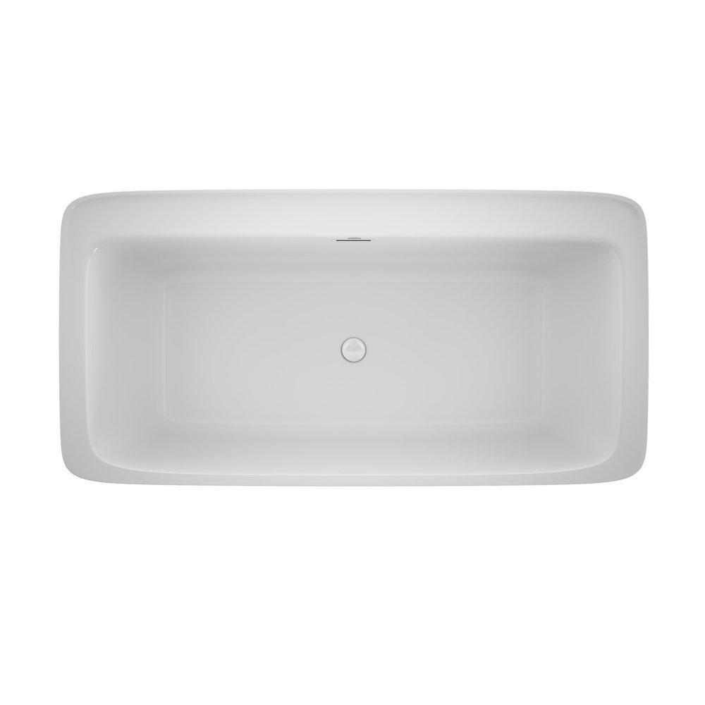 JACUZZI® White 67 x 34 in. Soaker Freestanding Bathtub Center Drain 