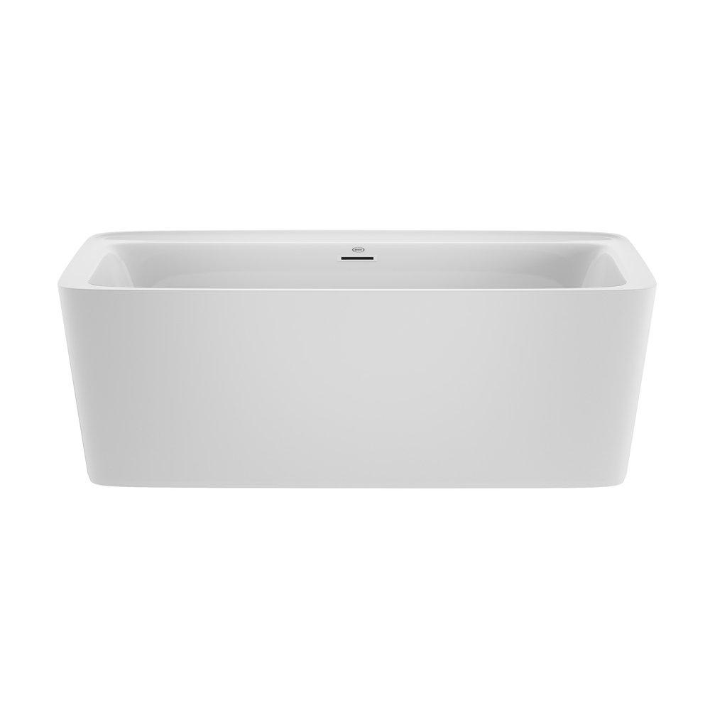 JACUZZI® White 67 x 34 in. Soaker Freestanding Bathtub Center Drain 