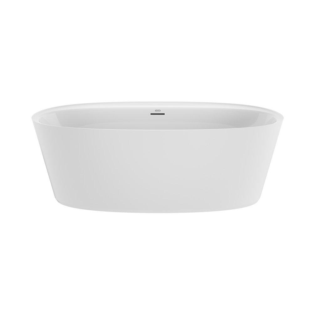 JACUZZI® White 67 x 34 in. Soaker Freestanding Bathtub Center Drain 