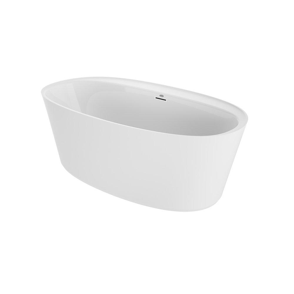 JACUZZI® White 67 x 34 in. Soaker Freestanding Bathtub Center Drain 