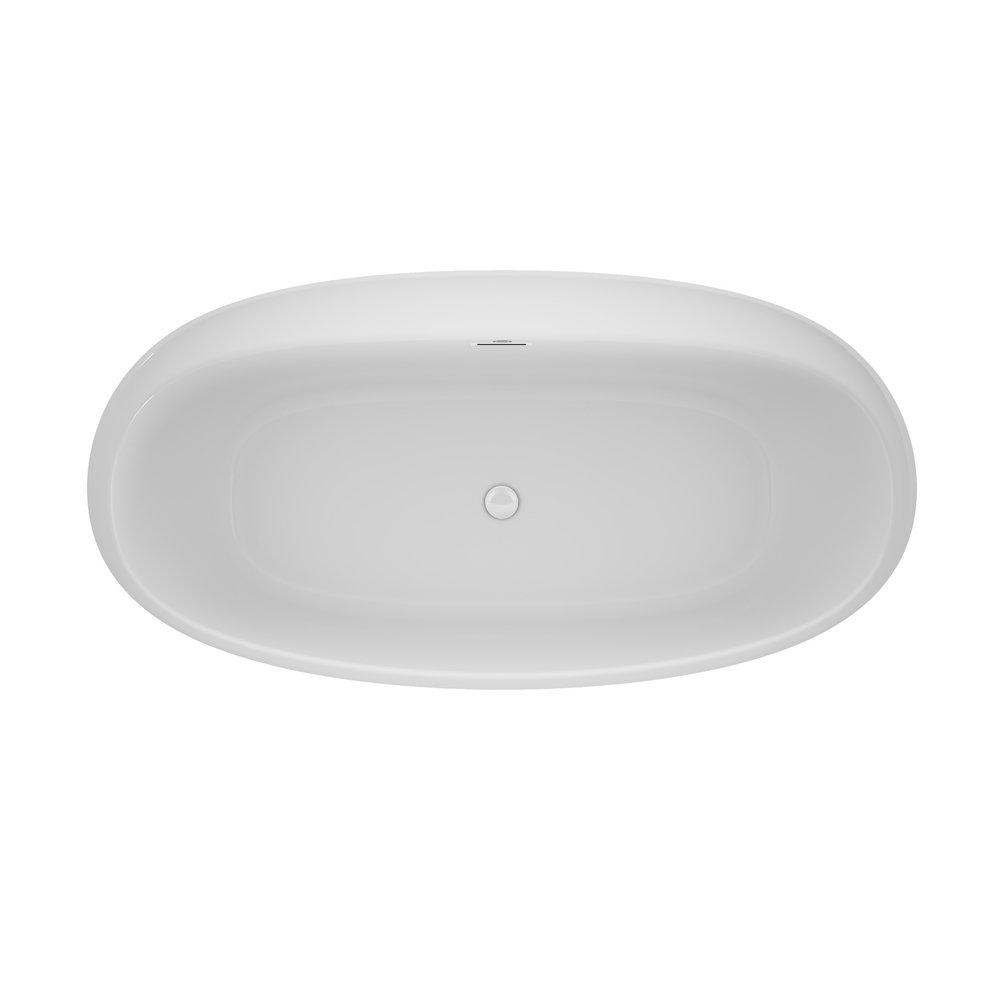 JACUZZI® White 67 x 34 in. Soaker Freestanding Bathtub Center Drain 