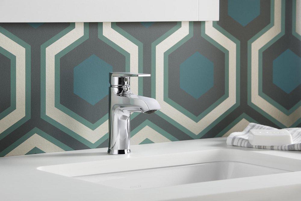 KOHLER Polished Chrome Single Handle Monoblock Bathroom Sink Faucet 