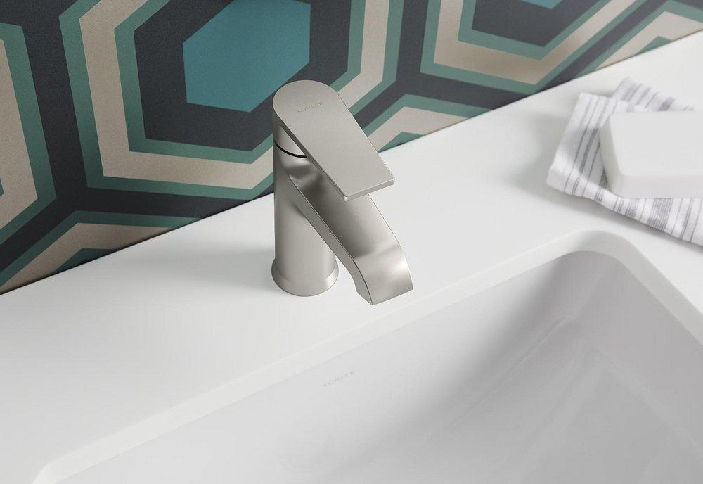KOHLER Vibrant Brushed Nickel Single Handle Monoblock Bathroom Sink Faucet 