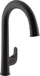 Single Handle Pull Down Touchless Kitchen Faucet in Matte Black