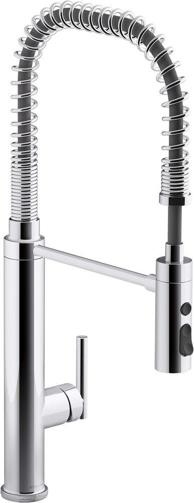 KOHLER Polished Chrome Single Handle Kitchen Faucet with Three-Function Spray and Magnetic Docking 