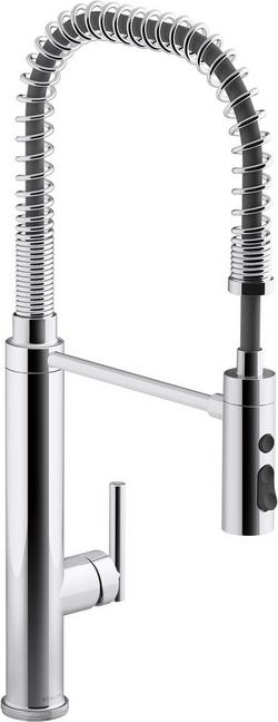 Single Handle Pull Down Kitchen Faucet in Polished Chrome