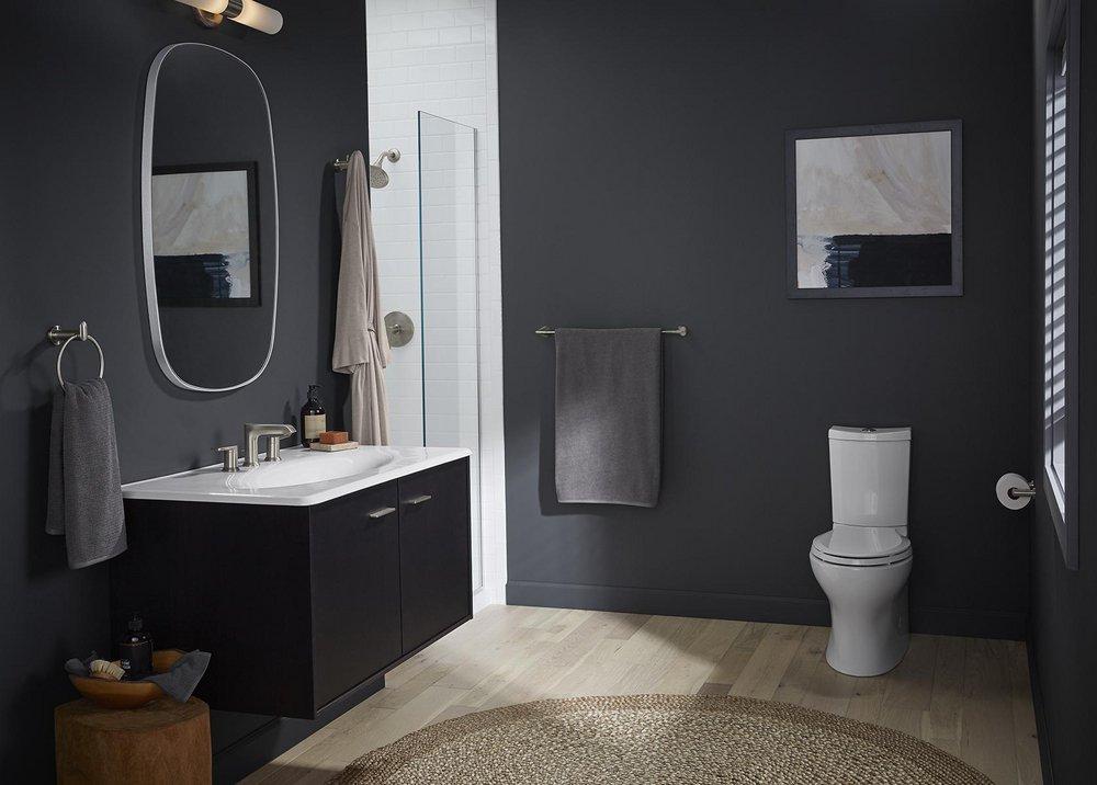 KOHLER Vibrant Brushed Nickel Two Handle Widespread Bathroom Sink Faucet 