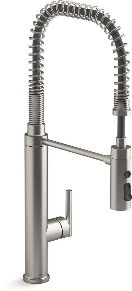 KOHLER Vibrant® Stainless Single Handle Kitchen Faucet with Three-Function Spray and Magnetic Docking 