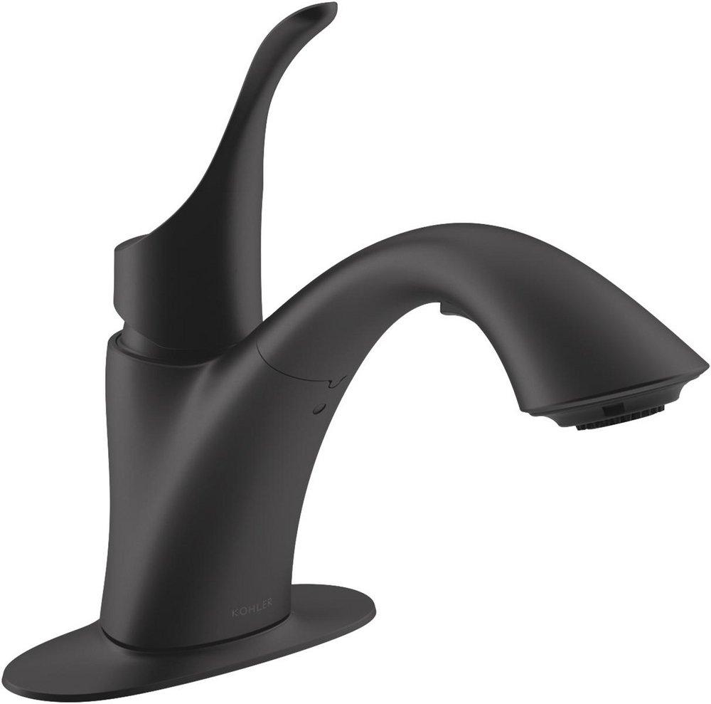 KOHLER Matte Black Single Lever Handle Laundry Faucet 