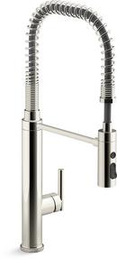 KOHLER Vibrant&reg; Polished Nickel Single Handle Kitchen Faucet with Three-Function Spray and Magnetic Docking 