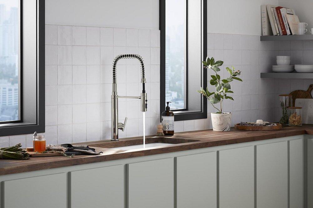 KOHLER Vibrant Polished Nickel Single Handle Kitchen Faucet 