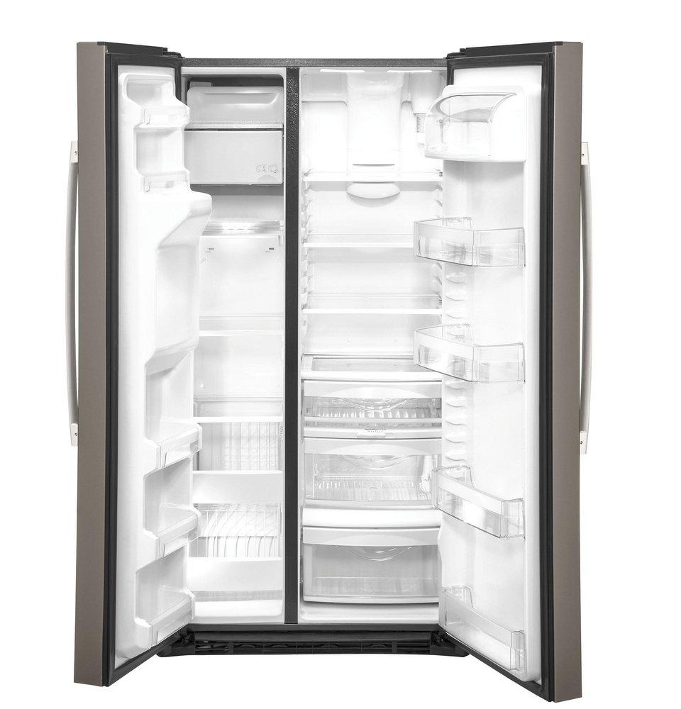 GE&reg; Slate 35-3/4 in. 21.8 cu. ft. Counter Depth and Side-By-Side Refrigerator 