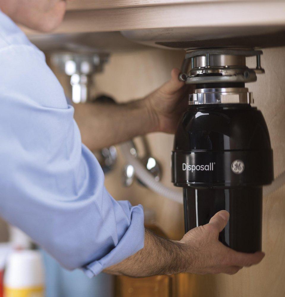 GE® Black 1/3 hp Continuous Feed Garbage Disposal 