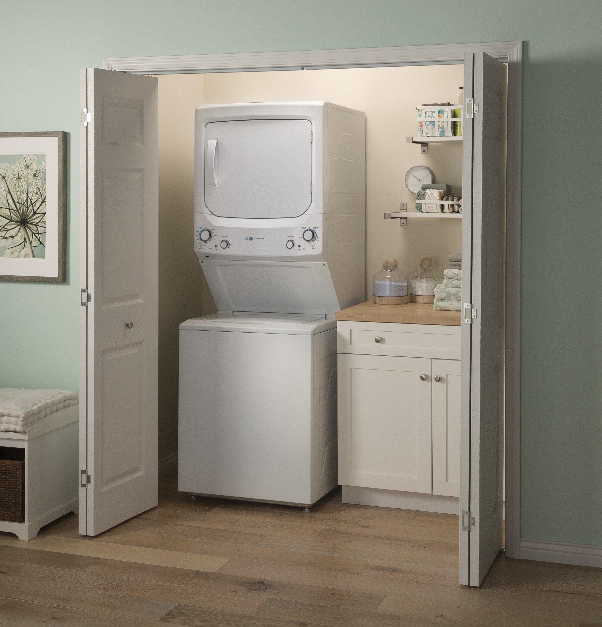 GE&reg; White 9.8 cu. ft. Combination Washer/Dryer 