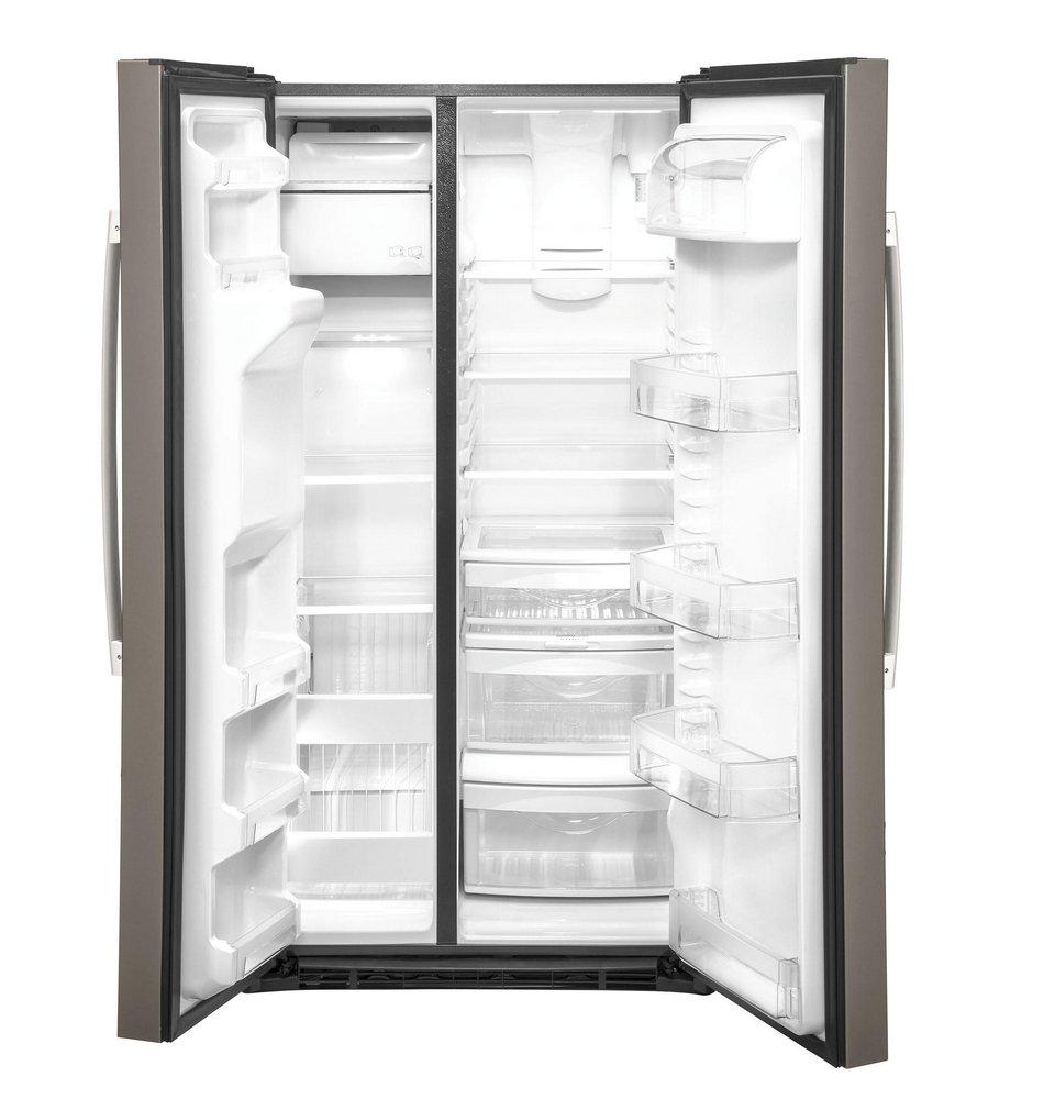 GE&reg; Fingerprint Resistant Slate 35-3/4 in. 25.1 cu. ft. Side-By-Side Refrigerator 