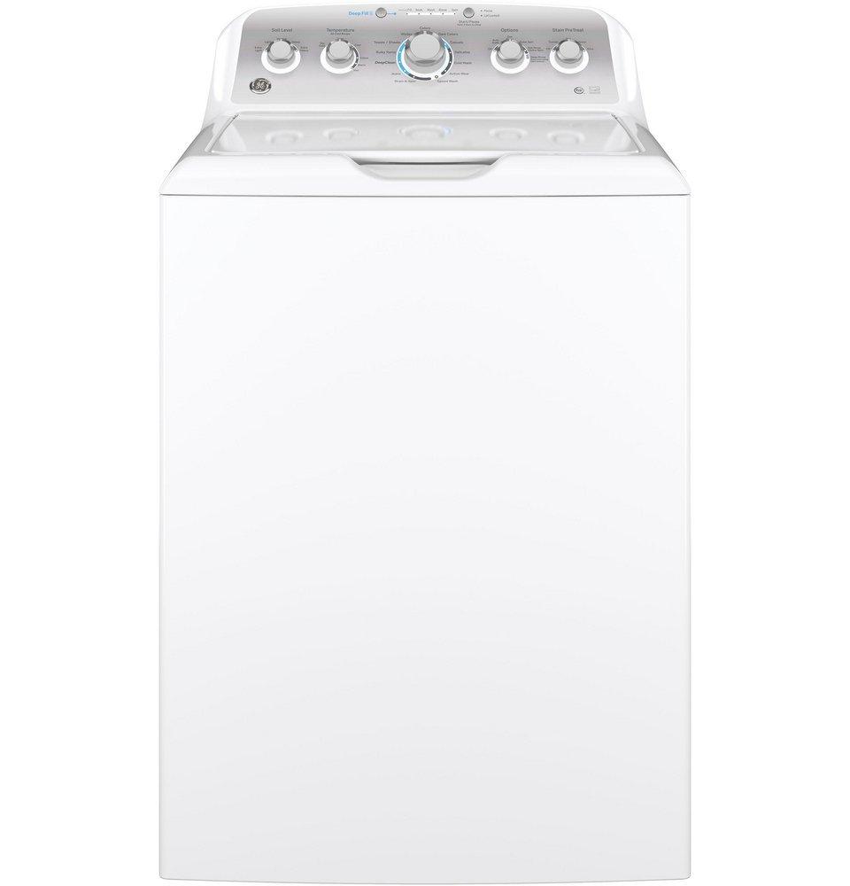 GE&reg; White on White 27 in. 4.6 cu. ft. Electric Top Load Washer 